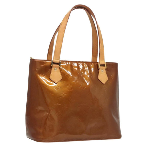 LOUIS VUITTON Monogram Vernis Houston Hand Bag Bronze M91122 LV Auth BA2464