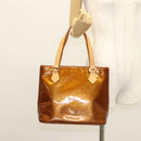 LOUIS VUITTON Monogram Vernis Houston Hand Bag Bronze M91122 LV Auth BA2464-23