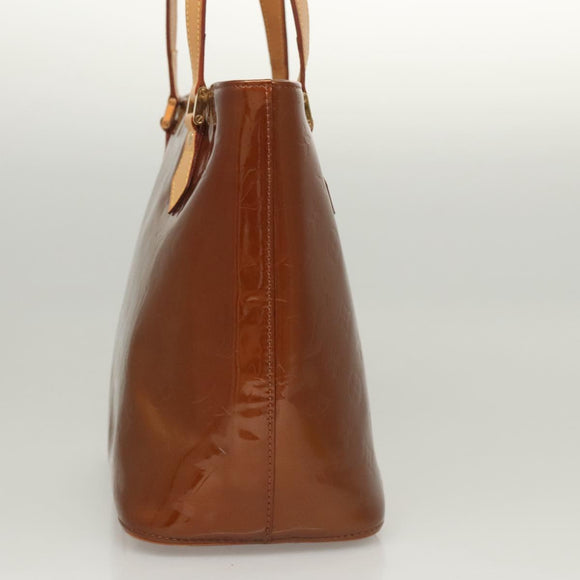 LOUIS VUITTON Monogram Vernis Houston Hand Bag Bronze M91122 LV Auth BA2464