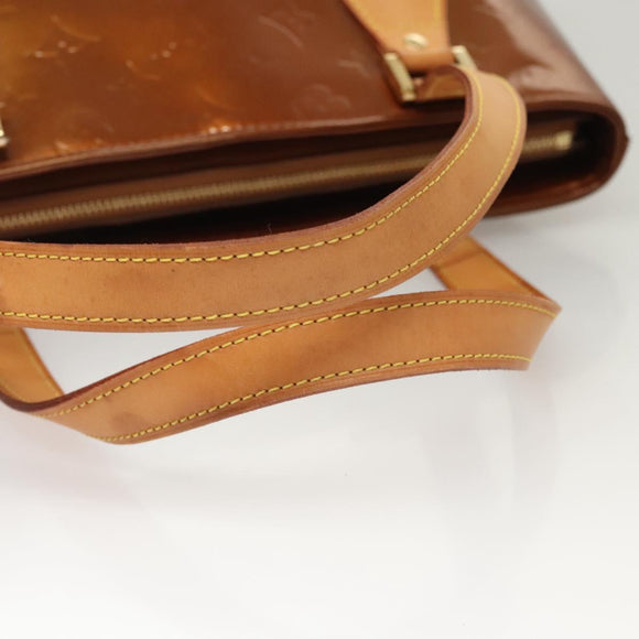 LOUIS VUITTON Monogram Vernis Houston Hand Bag Bronze M91122 LV Auth BA2464