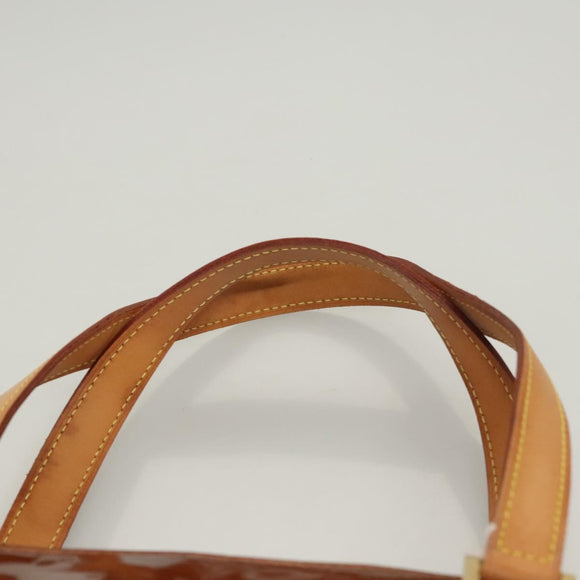 LOUIS VUITTON Monogram Vernis Houston Hand Bag Bronze M91122 LV Auth BA2464