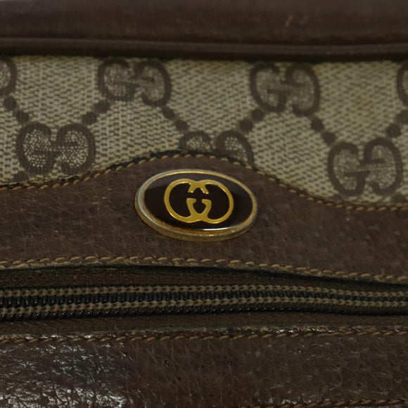 GUCCI GG Supreme Web Sherry Line Bag PVC Beige Gold 75 02 004 Auth BA2469