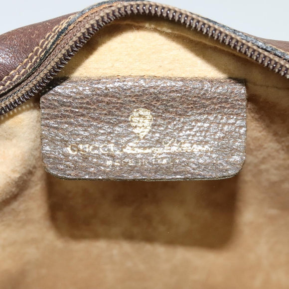 GUCCI GG Supreme Web Sherry Line Bag PVC Beige Gold 75 02 004 Auth BA2469