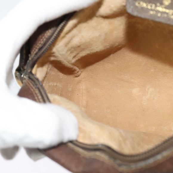 GUCCI GG Supreme Web Sherry Line Bag PVC Beige Gold 75 02 004 Auth BA2469