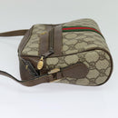 GUCCI GG Supreme Web Sherry Line Bag PVC Beige Gold 75 02 004 Auth BA2469-3