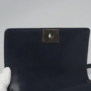 CHANEL Chain Matelasse Boy Chanel Shoulder Bag Lamb Skin Navy CC Auth BA246AM-9