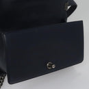 CHANEL Chain Matelasse Boy Chanel Shoulder Bag Lamb Skin Navy CC Auth BA246AM-20