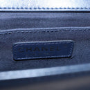 CHANEL Chain Matelasse Boy Chanel Shoulder Bag Lamb Skin Navy CC Auth BA246AM-21