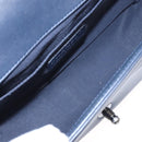 CHANEL Chain Matelasse Boy Chanel Shoulder Bag Lamb Skin Navy CC Auth BA246AM-10