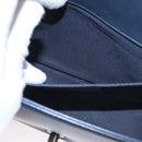 CHANEL Chain Matelasse Boy Chanel Shoulder Bag Lamb Skin Navy CC Auth BA246AM-24