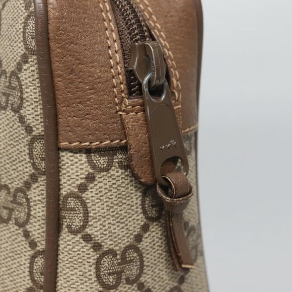 GUCCI GG Supreme Web Sherry Line Clutch Bag PVC Beige 89 01 002 Auth BA2470