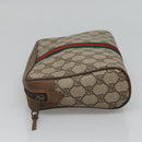 GUCCI GG Supreme Web Sherry Line Clutch Bag PVC Beige 89 01 002 Auth BA2470-3