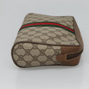 GUCCI GG Supreme Web Sherry Line Clutch Bag PVC Beige 89 01 002 Auth BA2470-4
