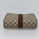 GUCCI GG Supreme Web Sherry Line Clutch Bag PVC Beige 89 01 002 Auth BA2470-6