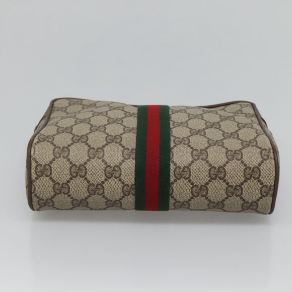 GUCCI GG Supreme Web Sherry Line Clutch Bag PVC Beige 89 01 002 Auth BA2470