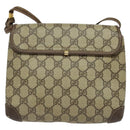 GUCCI GG Supreme Shoulder Bag PVC Beige Gold Auth BA2472-2