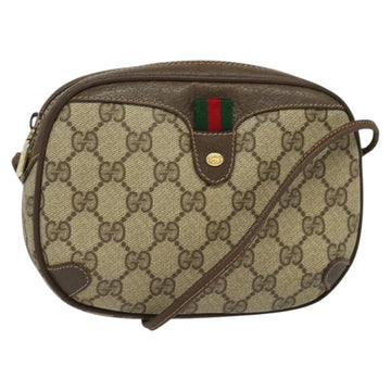 GUCCI GG Supreme Web Sherry Line Bag PVC Beige Gold 89 02 066 Auth BA2473