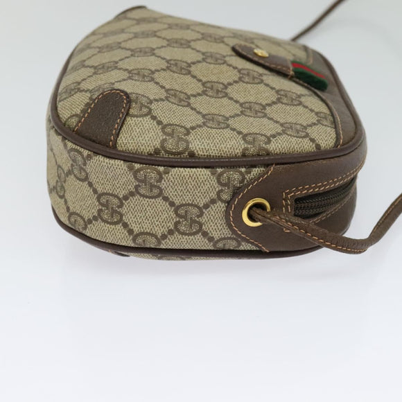 GUCCI GG Supreme Web Sherry Line Bag PVC Beige Gold 89 02 066 Auth BA2473