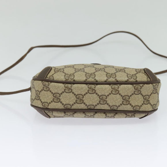 GUCCI GG Supreme Web Sherry Line Bag PVC Beige Gold 89 02 066 Auth BA2473