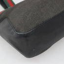 GUCCI Web Sherry Line Tote Bag Canvas Red Gray Green 73983 Auth BA2478-14