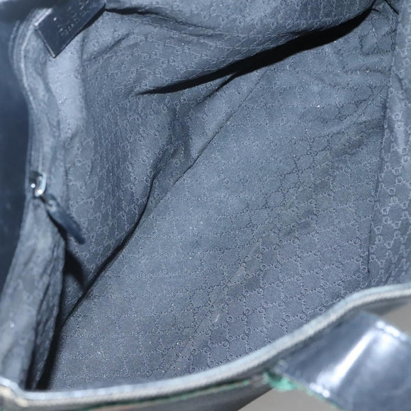 GUCCI Web Sherry Line Tote Bag Canvas Red Gray Green 73983 Auth BA2478