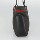 GUCCI Web Sherry Line Tote Bag Canvas Red Gray Green 73983 Auth BA2478-3