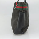 GUCCI Web Sherry Line Tote Bag Canvas Red Gray Green 73983 Auth BA2478-4