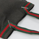 GUCCI Web Sherry Line Tote Bag Canvas Red Gray Green 73983 Auth BA2478-6