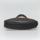 GUCCI Web Sherry Line Tote Bag Canvas Red Gray Green 73983 Auth BA2478-5