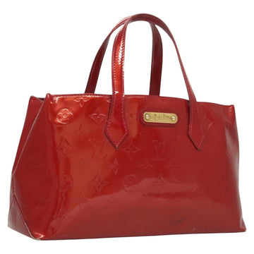 LOUIS VUITTON Monogram Vernis Wilshire PM Bag Pomme D'amour M93642 Auth BA2487