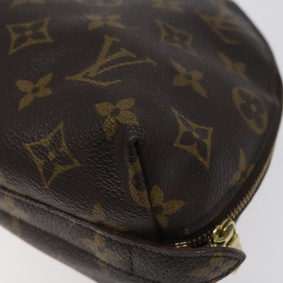 LOUIS VUITTON Monogram Trousse Demi Ronde Cosmetic Pouch M47520 LV Auth BA2491