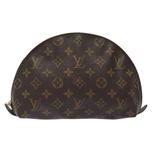 LOUIS VUITTON Monogram Trousse Demi Ronde Cosmetic Pouch M47520 LV Auth BA2491