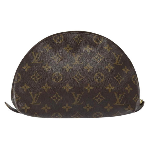 LOUIS VUITTON Monogram Trousse Demi Ronde Cosmetic Pouch M47520 LV Auth BA2491