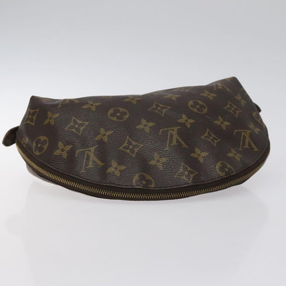 LOUIS VUITTON Monogram Trousse Demi Ronde Cosmetic Pouch M47520 LV Auth BA2491