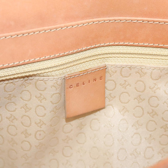 CELINE C Macadam Canvas Shoulder Bag Pink Gold Auth BA2500