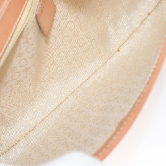 CELINE C Macadam Canvas Shoulder Bag Pink Gold Auth BA2500