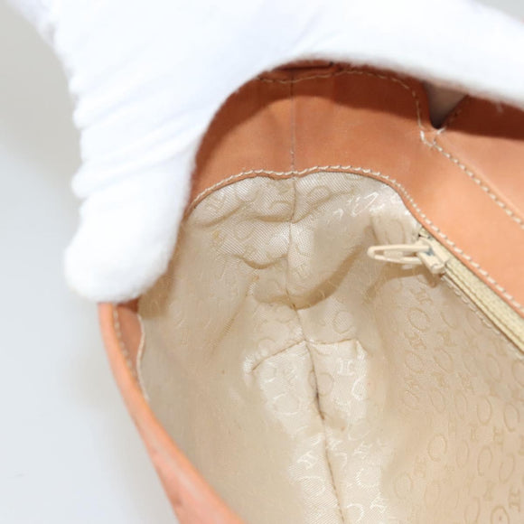 CELINE C Macadam Canvas Shoulder Bag Pink Gold Auth BA2500