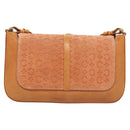 CELINE C Macadam Canvas Shoulder Bag Pink Gold Auth BA2500-2