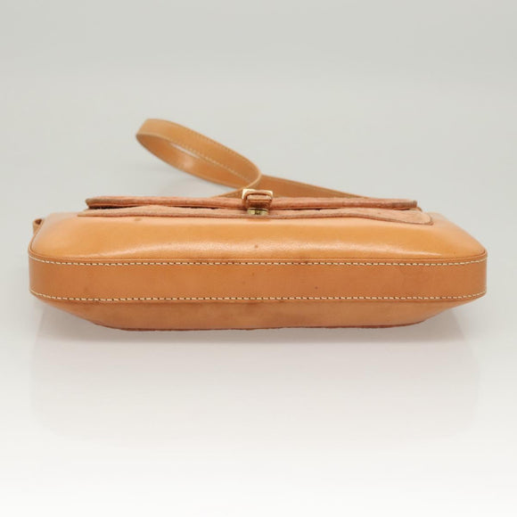 CELINE C Macadam Canvas Shoulder Bag Pink Gold Auth BA2500