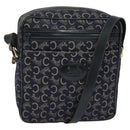 CELINE C Sulky Shoulder Bag Canvas Navy Gold Auth BA2502-1