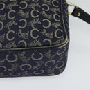 CELINE C Sulky Shoulder Bag Canvas Navy Gold Auth BA2502-14
