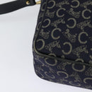 CELINE C Sulky Shoulder Bag Canvas Navy Gold Auth BA2502-15