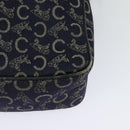 CELINE C Sulky Shoulder Bag Canvas Navy Gold Auth BA2502-16