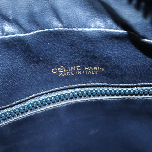 CELINE C Sulky Shoulder Bag Canvas Navy Gold Auth BA2502