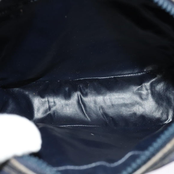 CELINE C Sulky Shoulder Bag Canvas Navy Gold Auth BA2502