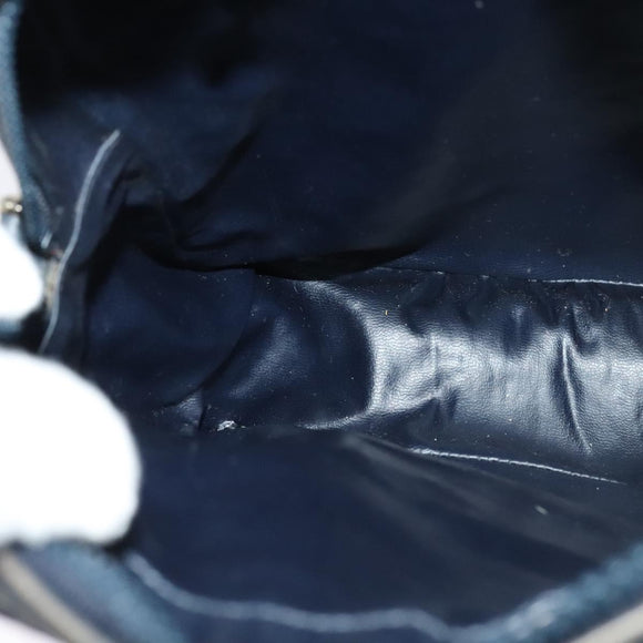 CELINE C Sulky Shoulder Bag Canvas Navy Gold Auth BA2502