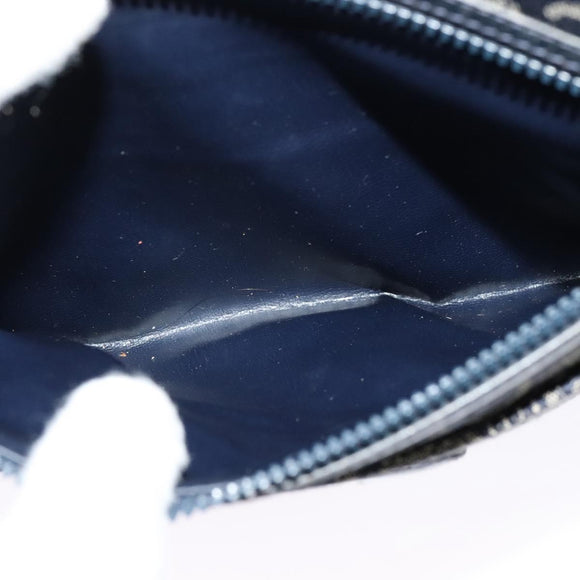 CELINE C Sulky Shoulder Bag Canvas Navy Gold Auth BA2502