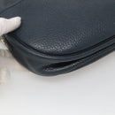 Christian Dior Shoulder Bag Leather Navy Gold Auth BA2504-14