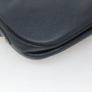 Christian Dior Shoulder Bag Leather Navy Gold Auth BA2504-16