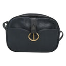 Christian Dior Shoulder Bag Leather Navy Gold Auth BA2504-13